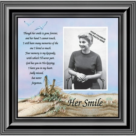 - Her Smile, Remembrance of Mother, In Memory Gifts Personalized Picture Frame, 10x10 6756