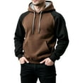 thumbnail image 2 of CONZONE Men's Hoodies Long Sleeve Pullover Hoodie for Men Patchwork Color Workout Hooded Sweatshirts With Pocket, 2 of 6