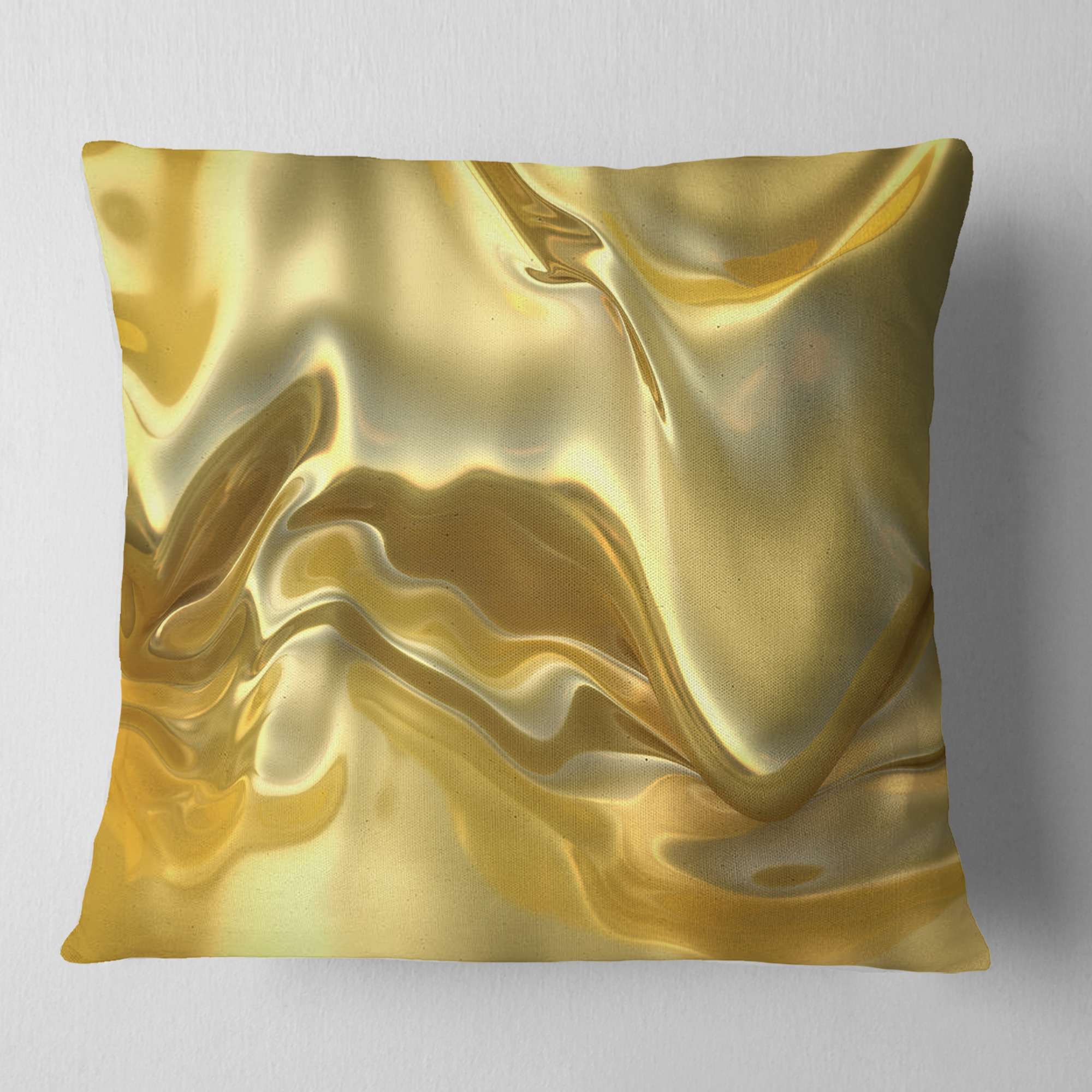 Designart Golden Cloth Texture - Abstract Throw Pillow - 18x18