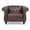 Brown, variant on Chesterfield Faux Leather Sofa, 1 Seater Upholstered Tufted Single Couch with Removable Cushions Rubber Wood Legs for Living Room Bedroom Apartment