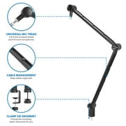 Mount-It! Adjustable Microphone Boom Arm with Clamp