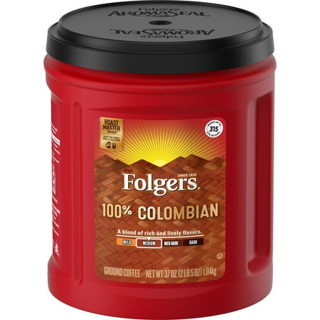 Folgers 100% Colombian Ground Coffee, 37-Ounce (Best Colombian Coffee 2019)