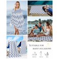 thumbnail image 5 of Boho Blue Beach Towels Oversized Super Absorbent, White Chevron Stripes Abstract Geometric Lightweight Bath Towel Quick Dry Sets For Bathroom/Pool/Rv Camping/Beach Play/Gym Room/Picnic 23"x47", 5 of 8