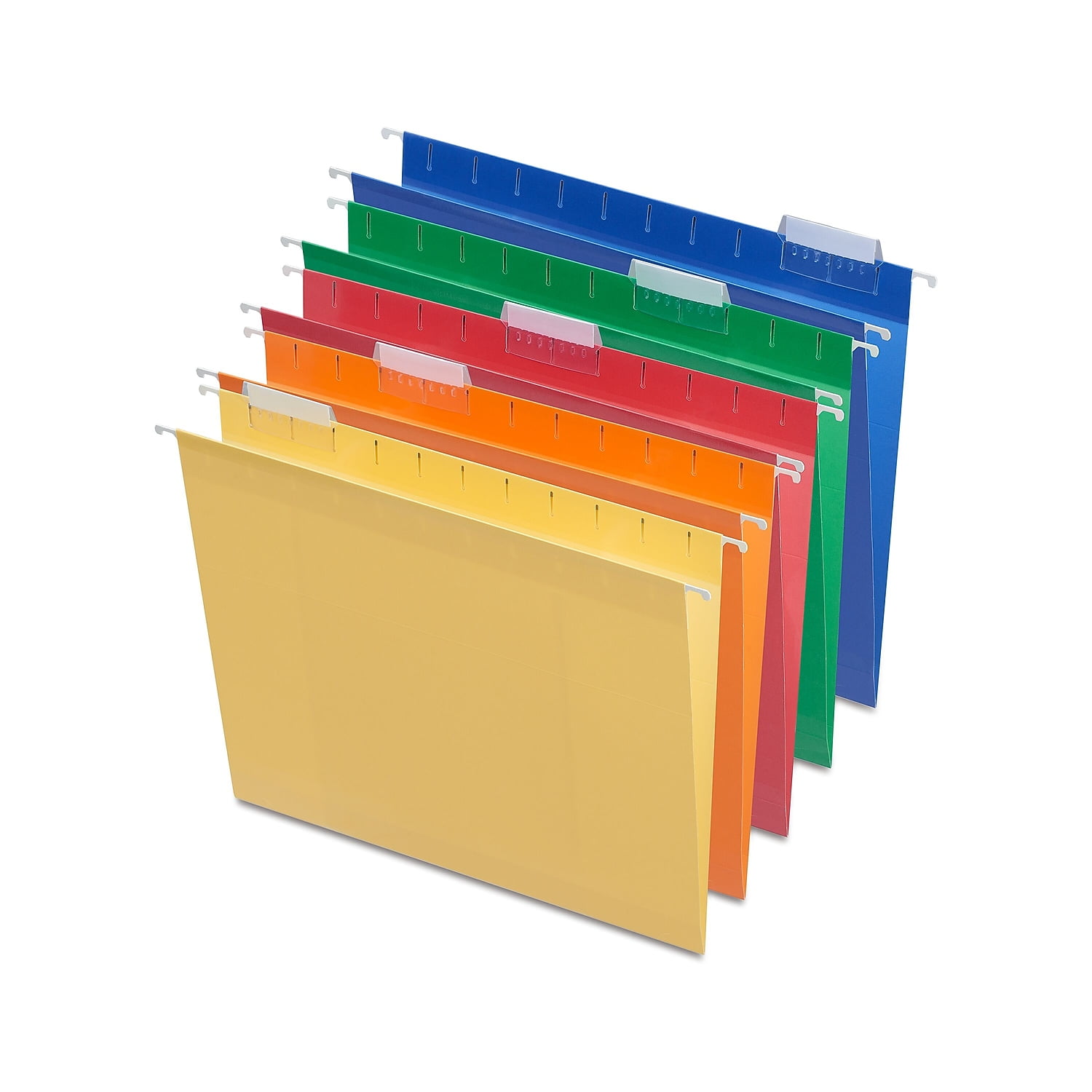 TRU RED Assorted Colored Hanging File Folders, 5 Tab, Letter Size