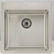American Imaginations AI-31733 20 in. CUPC Approved Brushed Nickel Laundry Sink with Brushed Nickel & 18 Gauge