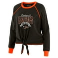 thumbnail image 2 of Women's WEAR by Erin Andrews Black/Orange Cincinnati Bengals Tie-Front Long Sleeve Top, 2 of 4