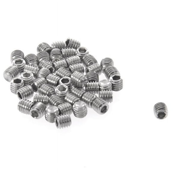 50pcs M3x3mm Stainless Steel Hex Socket Set Cap Point Grub Screws Silver