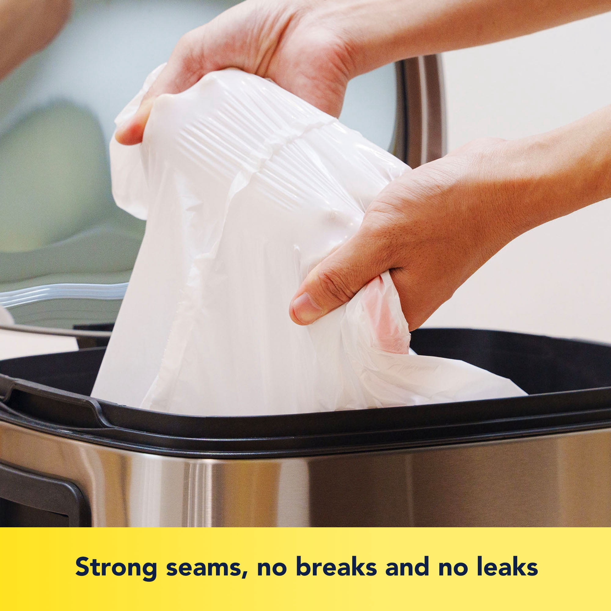 HygiCare 13 Gallon Tall Kitchen Drawstring Trash Bags, 200 Count, Lemon Scent, Super Strong, Leakproof