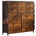 thumbnail image 2 of Shininglove 12-Drawer Dresser with Sturdy Metal Frame, Textured Brown, 39 x 11.8 x 43.3 Inches, 2 of 7