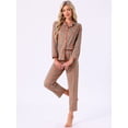 thumbnail image 4 of DARING DIVA Women's Plaid Christmas Pajama Sets with Pockets and Pant XS Long Slevee Brown, 4 of 7
