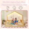 thumbnail image 3 of Full Size Montessori Floor Bed with High Rails, Wood House Beds Frame with LED Light, Low Profile Montessori Bed Full with Slats for Kids, Easy to Assembly, Full bed frames Natural, 3 of 10