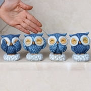 Cheers US Ceramic Owl Figurines Home Decor Wise Owl Statues Decorative Ornaments Furnishing for Living Room, Bedroom, Office Desktop, Cabinets or Gifts