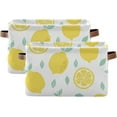 thumbnail image 2 of FREEAMG Hand Drawn Lemons Storage Basket, Durable Canvas Organizer With Handles Large Collapsible Storage Bins Boxes for Home Office - 2 Pack, 2 of 7