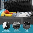 thumbnail image 4 of Uforic 100 Gallon Lockable Resin Outdoor Storage Deck Box, Uforic Multipurpose Storage Chest for Patio Accessories Garden Tools Daily Essentials, Weather Resistant, Black, 4 of 10