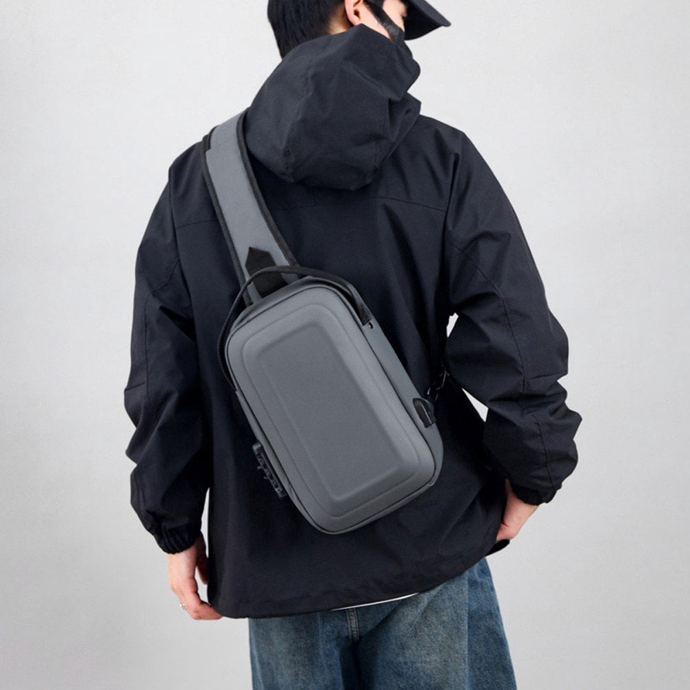Jiibva Small Sling Bag Fashion Men Chest Bags Waterproof Casual Crossbody Bag Shoulder Bag Daily Handbags for Hiking Cycling