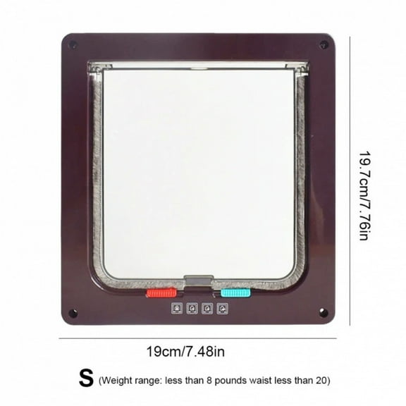 Dog Cat Flap Door with 4 Way Security Lock Transparent ABS Plastic Gate Four sizes（S/M/L/XL） Flap Doors Cat & Puppy Safety Gate
