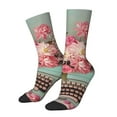thumbnail image 2 of Uemuo Vintage Typewriter Floral Pattern Women's Crew Socks, Soft Durable Breathable Moisture-Wicking with Odor Control Cotton socks, 2 of 9
