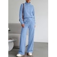 thumbnail image 4 of PRETTYGARDEN Women's 2 Piece Outfits Casual Lapel Half Zip Sweatshirts and Wide Leg Pants Tracksuit Sets, 4 of 8