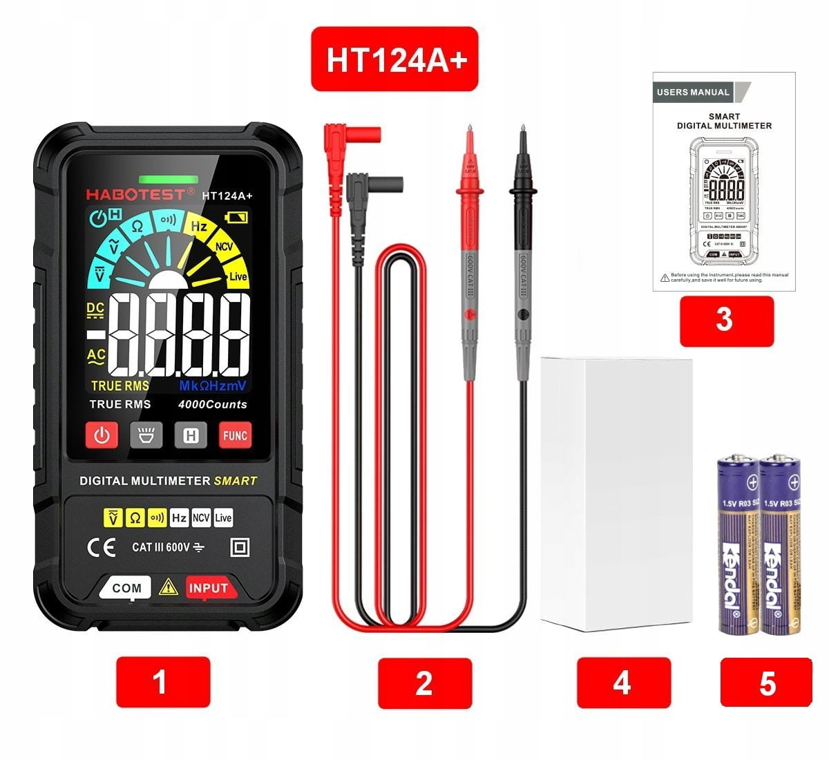 HT124A+ Digital Multimeter High Precision Multimeter Electrical Measurement