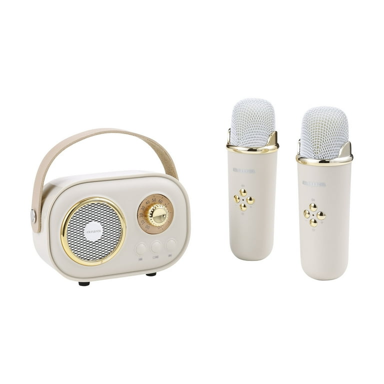 Aiwa Retro Wireless Karaoke Speaker, Desert Sand, AI6028-SND