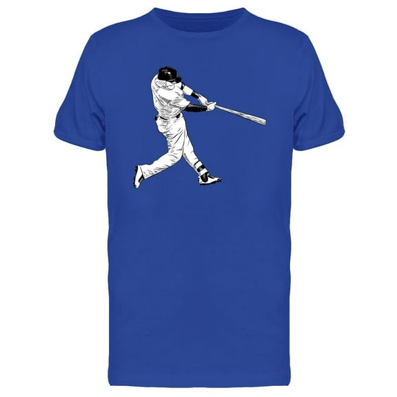 Baseball Player Swings T-Shirt Men -Image by Shutterstock, Male 3X-Large