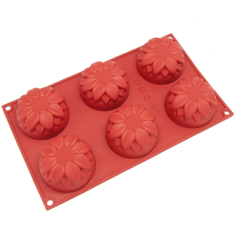 Silicone Molds [Half Sphere, 6 Cup] Cupcake Baking Pan - Free Paper Mu —  Freshware