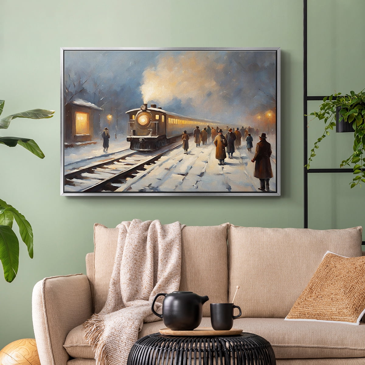 Vintage Landscape-CCI By Wexford Home Framed in Silver Wood Gallery Wrapped Canvas 25 in. x 37 in.