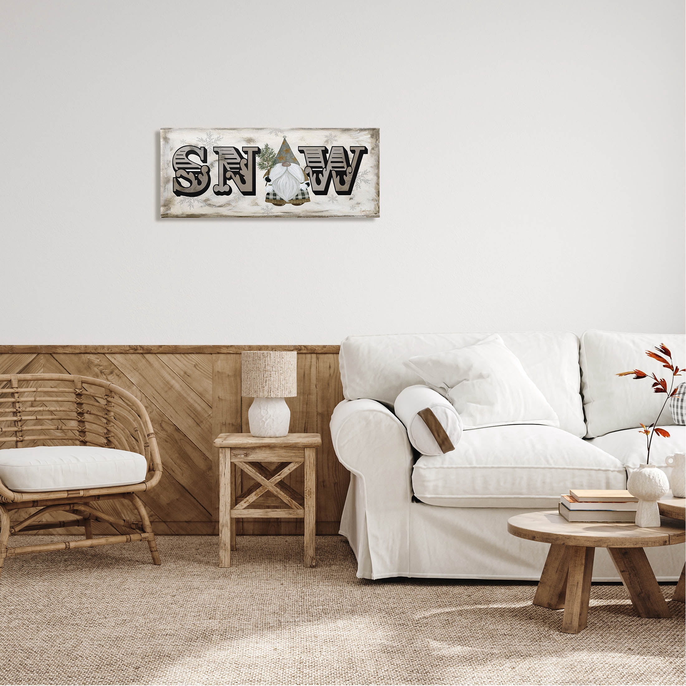 Stupell Industries Winter Snow Holiday Gnome Graphic Art Gallery Wrapped Canvas Print Wall Art, Design by Livi Finn