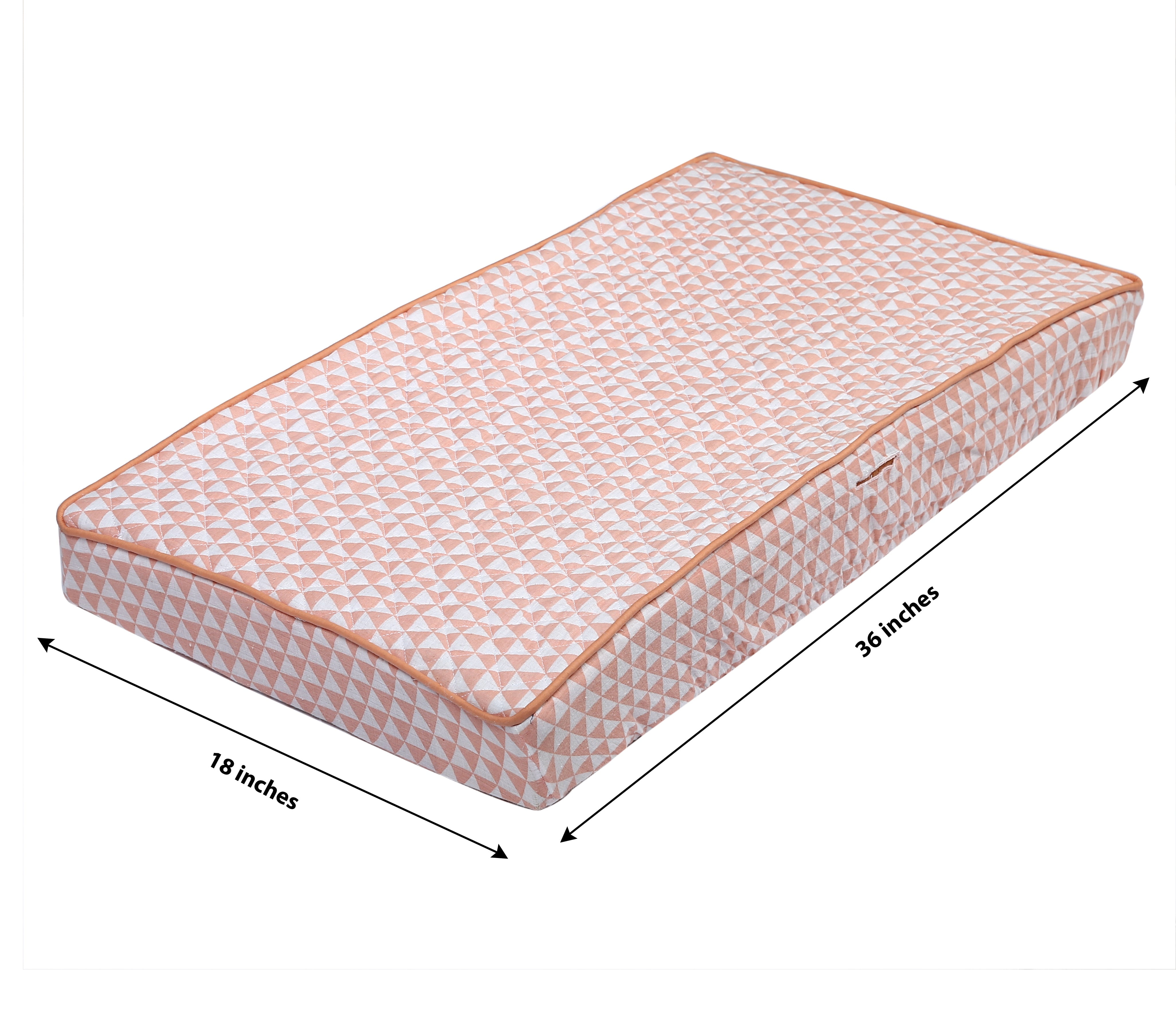 Bacati - Olivia Triangles Coral Quilted Muslin Changing Pad Cover