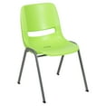 thumbnail image 2 of Flash Furniture HERCULES Series 880 lb. Capacity Green Ergonomic Shell Stack Chair with Gray Frame, 2 of 14