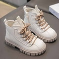 thumbnail image 6 of lnmuld Kids Boots Girls Autumn Winter British Style Lace Up Sole Versatile Short Boots Fashionable Comfortable All Seasons Footwear Size:9.5-10 Years, 6 of 7