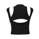 thumbnail image 4 of Camiseta sin mangas con diseño recortado liso para mujer: top sin mangas sexy, poliéster y spandex, estilo informal de verano, 4 of 5