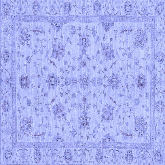 Ahgly Company Indoor Square Oriental Blue Traditional Area Rugs, 8' Square