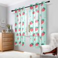 thumbnail image 2 of Yayeee Window Curtains Set of 2 for Living Room Light Filtering 63"x52", Green Strawberry, 2 of 7