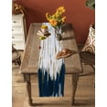 thumbnail image 5 of Table Runner Dresser Scarves 60 Inch Long, Modern Abstractionism Color Art Linen Dining Table Runners Navy Blue White Oil Painting Tabletop Scarf for Wedding Holiday Party Kitchen, 5 of 7