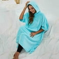 thumbnail image 6 of Elainilye Fashion Robes for Women and Men Unisex Bathrobe Casual Solid Color Long Sleeve Robes Pajamas Nightgown,Blue, 6 of 7