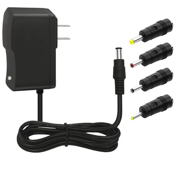LujingZ 6V Power Supply 2A 2000mA 12W AC Adapter 100-240V AC to DC 6Volt 2Amp Power Adapter Cord with 2.5mm 2.5mm 2.1mm Barrel Plug 4 Tips Center Positive Compatible with LED Strip Small Electronics