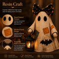 thumbnail image 4 of Lighted Vintage Patchwork Ghost, Halloween Decor with Hand lamp, Rustic Farmhouse Halloween Figurine, Halloween LED Decoration for Mantel Shelf Entryway Porch, C, 4 of 8