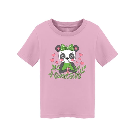 Panda Girl Drinking Pink Juice T-Shirt Toddler -Image by Shutterstock, 5 Toddler