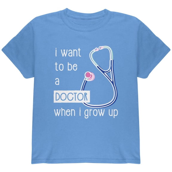 When I Grow Up Doctor Youth T Shirt Carolina Blue YXL
