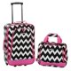 thumbnail image 1 of Rockland Fashion Softside Upright Luggage Set, Expandable, Pink Chevron, 2-Piece (14/19), 1 of 1