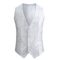 thumbnail image 5 of Chaleco de lentejuelas INSPIRE CHIC para hombres, sin mangas, con cuello en V, estilo disco, brillante, color blanco, 5 of 5