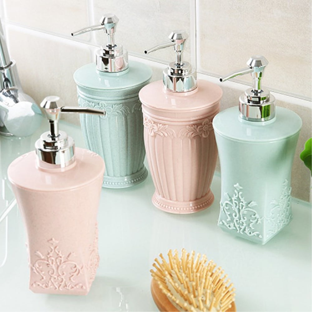 Buy Windfall 400ml 3D Carved Flower Shampoo Bottles, Pump Dispenser