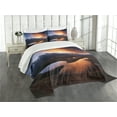 thumbnail image 3 of Ambesonne Lake Quilted Bedspread Set 3 Pcs, Mountain Lake Koruldi, King Size, Pale Orange Dark Brown, 3 of 5