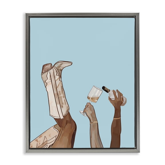 Stupell Industries Eclectic Gray Floating Frame Canvas Art, 25 x 31, by Amelia Noyes