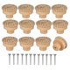 thumbnail image 1 of Pack of 12 round rattan dresser knobs, bohemian style, handmade, 1 of 5