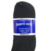 Creswell 3 Pairs Of Mens Black Diabetic  Ankle Socks 10-13 Size.