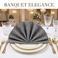 thumbnail image 3 of REGALWOVEN 6 Pack Cloth Napkins, Striped Washable and Reusable Table Dinner Napkins for Restaurant, Weddings, Events, and Parties Gray Black 24x16inch, 3 of 6
