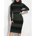 thumbnail image 5 of PrettyGuide Women's Turtleneck Sweater Dress Long Sleeve Ribbed Knit Stretch Midi Bodycon Dresses, 5 of 7