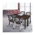 thumbnail image 3 of Regency Kee 72 x 24 in. Mobile Training Seminar Table- Neo Walnut Top, Black Legs, 3 of 7